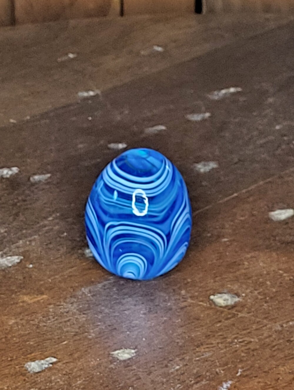 Blue Swirl Glass Egg Decorative Accent - Picture 5 of 6